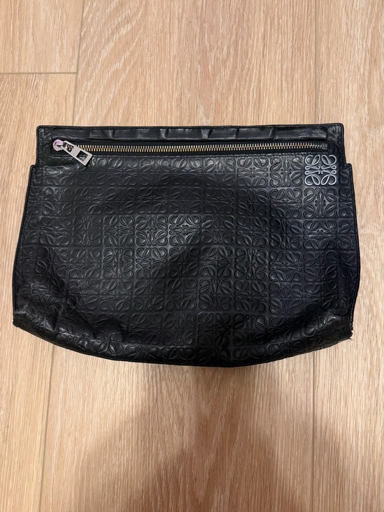 Loewe Handbags - Loewe Black Embossed Anagram Leather Clutch